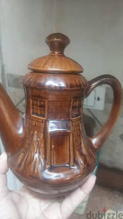 طقم شاي فخار حفر مش رسم antique 0