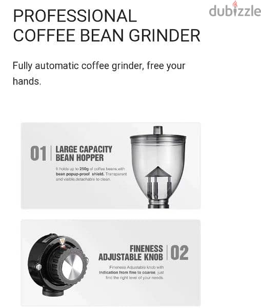 HiBREW Electric Coffee Beans Grinder G1 مطحنة هايبرو اسبريسو وامريكان 2