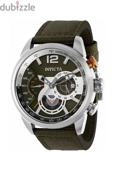 Invicta Aviator 39654 Men's Green Nylon Chronograph & Tachymeter Watch 2