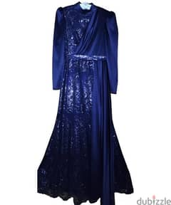 Navy Blue Soiree Dress فستان سواريه 0