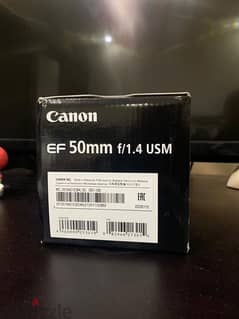 canon lens 50mm f/1.4 used opened box not used عدسة كانون