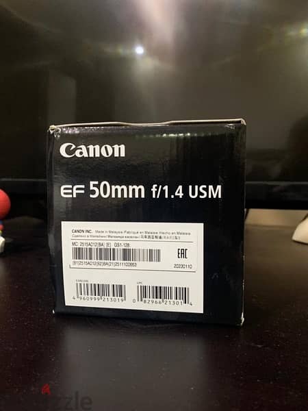 canon lens 50mm f/1.4 used opened box not used عدسة كانون 0