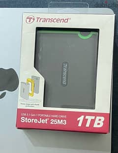 Transcend_Slim Portable Hard Drive Storage USB 3.1_StoreJet 25M3-1TB 0