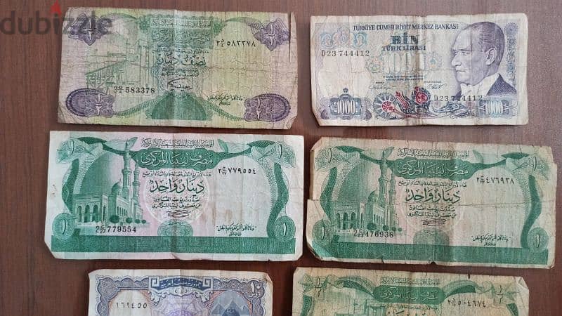 عملات قديمة  مصري وتركي وليبي للبيع 1