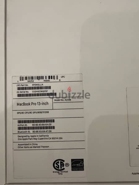 Macbook Pro 13.3in-M1- 512G - SEALED (NO ACTIVE) ماك بوك برو جديد 3