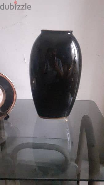 A rare Chokin Art vase and plate, 24 k gold,silver engraved design. 6