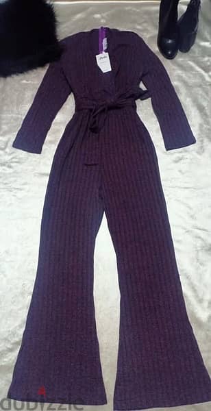 ribbed winter pink and purple jumpsuit umpsuit 2