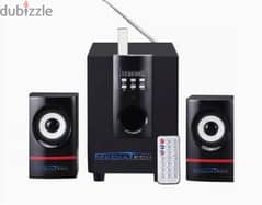 Media Tech MT325 Subwoofer 2.1 With USB/SD/Remote,  AUX,3700w