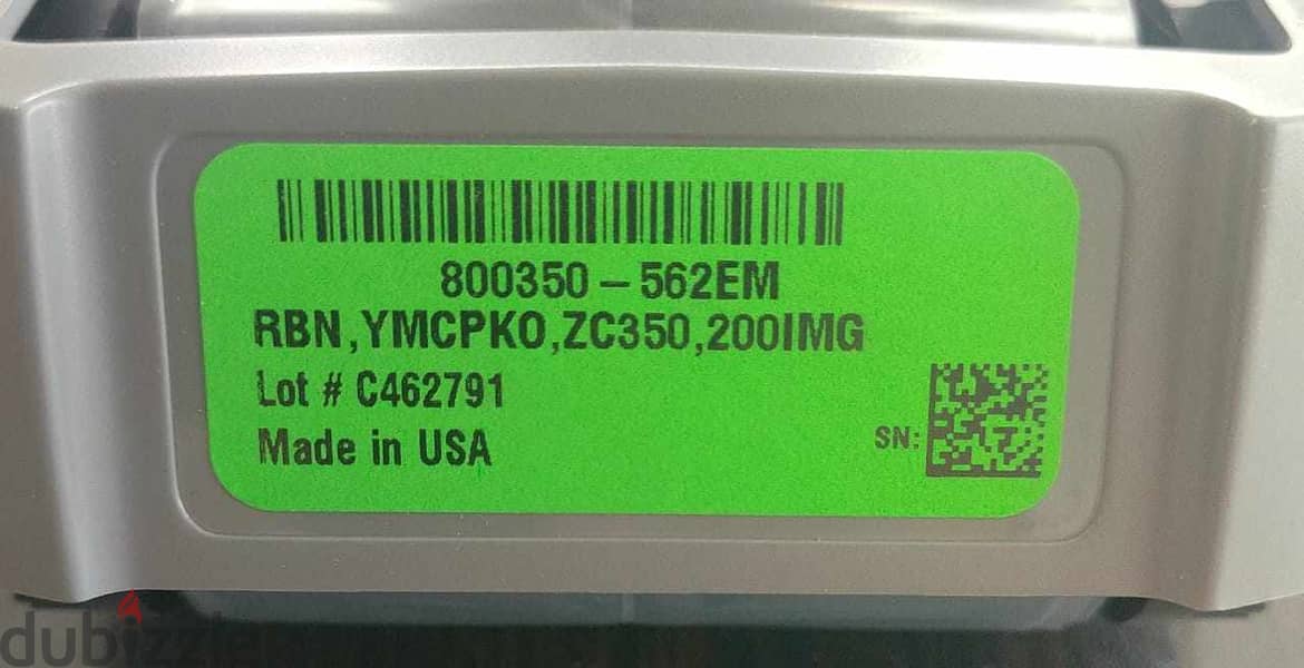 Zebra YMCKO Color Printer Ribbon لـ ZC300 Card Printer 1