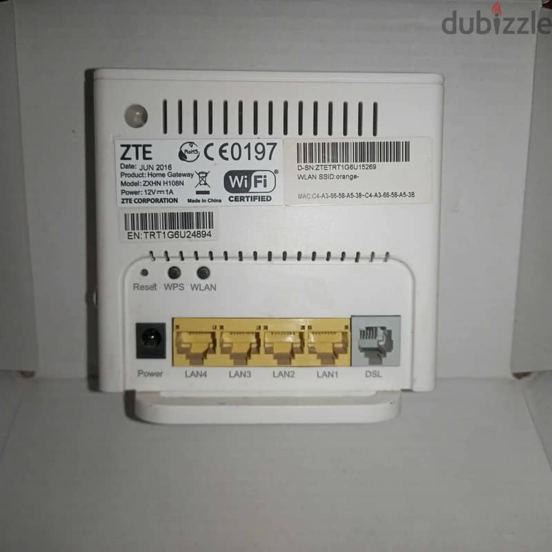 router orange ADSL ZTE H108N 1
