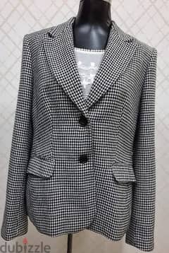 Brand wool Blazer jacket black and white