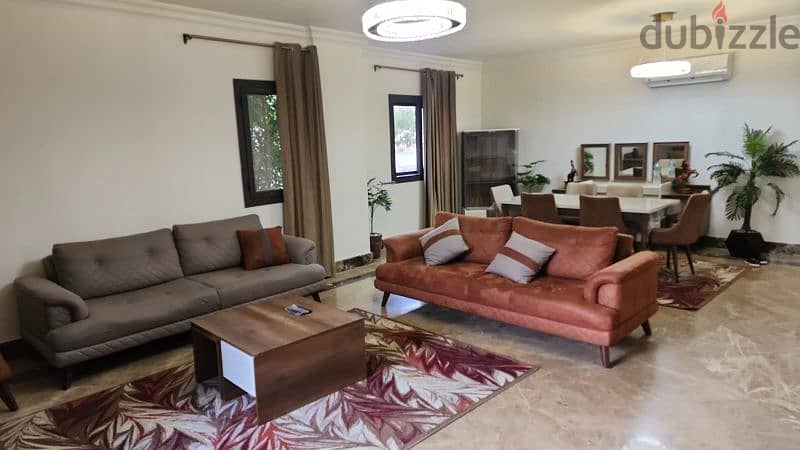 for rent Ground floor with garden fully furnished in mivida شقة إيجار 10