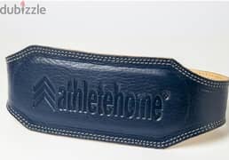Athelete home premium dark blue Leather Weight Lifting Belt 0