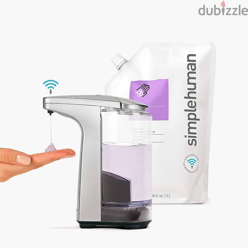 simplehuman 8 oz. Touch-Free Sensor Liquid Soap Pump Dispenser 1