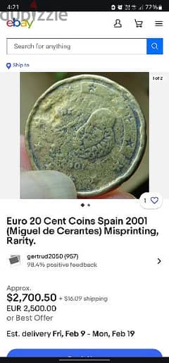 20 euro cent 2001 spain