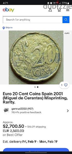 20 euro cent 2001 spain 1