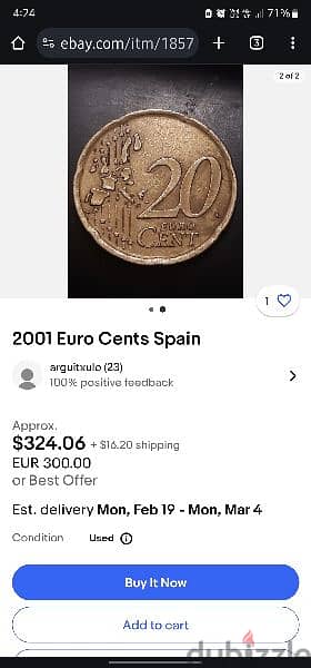 20 euro cent 2001 spain 4