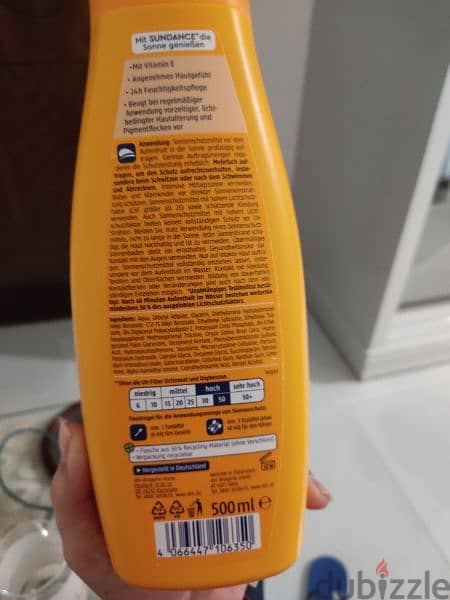 sun block from Germany never used 500ml 1