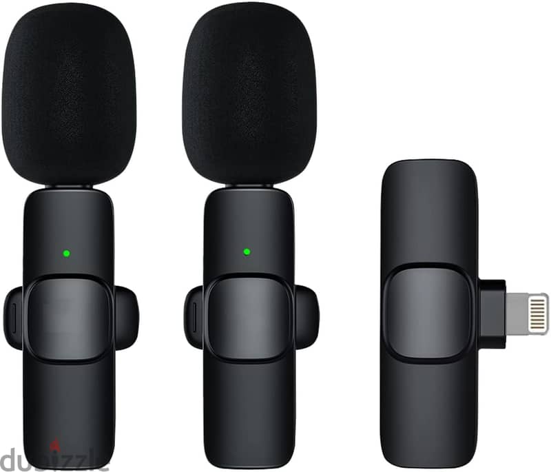 TECHBLAZE K9 2.4G Wireless Collar Microphone Dual Lapel Lavalier Mic O 5