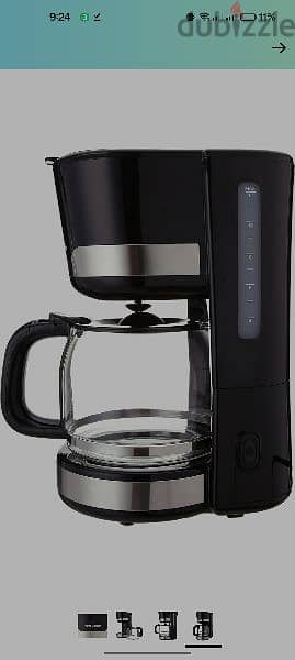 ماكينة قهوة أمريكان أوتوماتيك تورنيدو 1.5 لتر أسود TCMA-1015-B 1