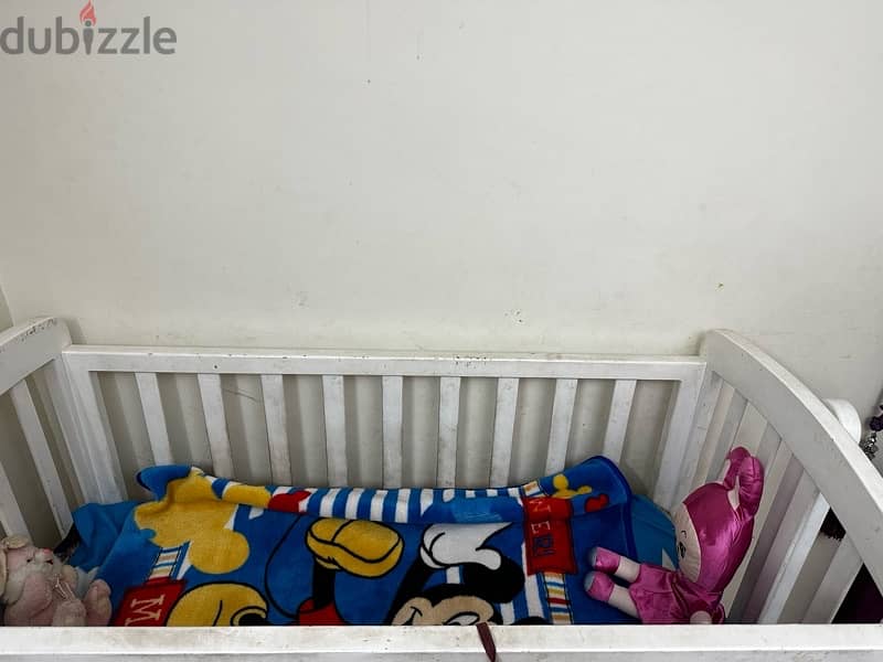 سرير اطفال عمولة خشب زان قابل للاهتزاز + مرتبة خاصة 8