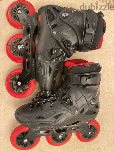 Powerslide Roller Skates + Oxelo Safety Kit and helmet سكيت باورسلايد 4