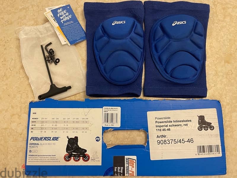 Powerslide Roller Skates + Oxelo Safety Kit and helmet سكيت باورسلايد 5