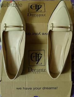Flat Shoes, size 40, Beige color, with box