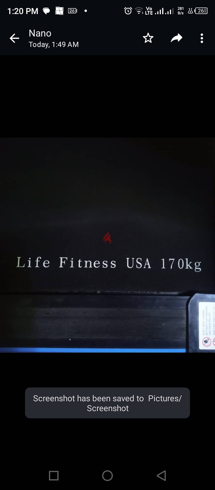 مشايه تريد ميل لايف فيتنيس امريكي 170كيلو life fitness treadmill 170 1