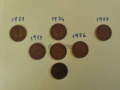1/2 new penny Queen Elizabeth II ٧ قطع
