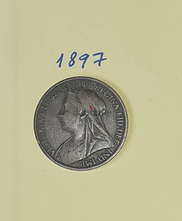 1 penny Queen Victoria عملة نادرة جدا لسنة ١٨٩٧ 0