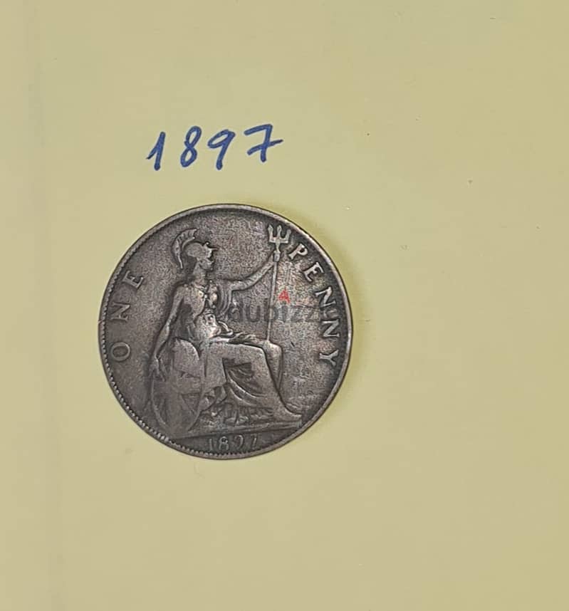 1 penny Queen Victoria عملة نادرة جدا لسنة ١٨٩٧ 1