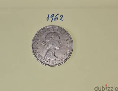 Half crown, Queen Elizabeth II عملة سنة ١٩٦٢