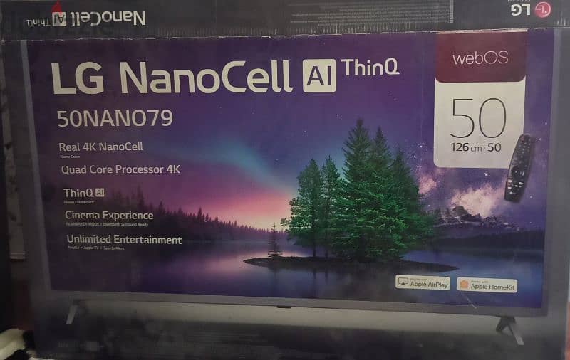 شاشة lg بحالتها استعمال جديد 4k nanocell 0