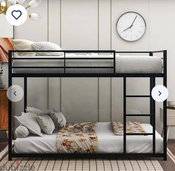 سرير بدورين من الستيل بسلم مقاس ١٢٠ في ٢٠٠  ارتفاع ١٨٠ استخدام ٦ شهور 0