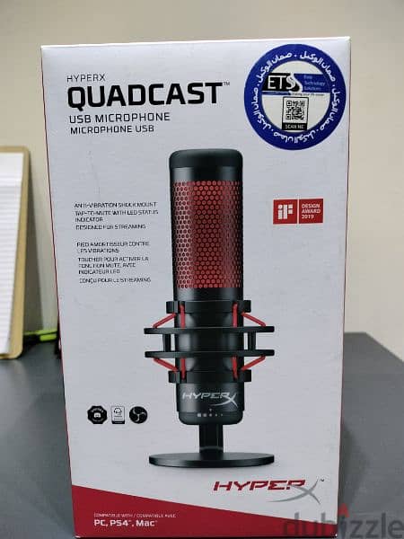 hyper x quadcast microphone for pc, ps console and mac 2