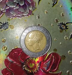 عملة معدنيّة ايطاليه بقيمة 500 ليره منذ 1986