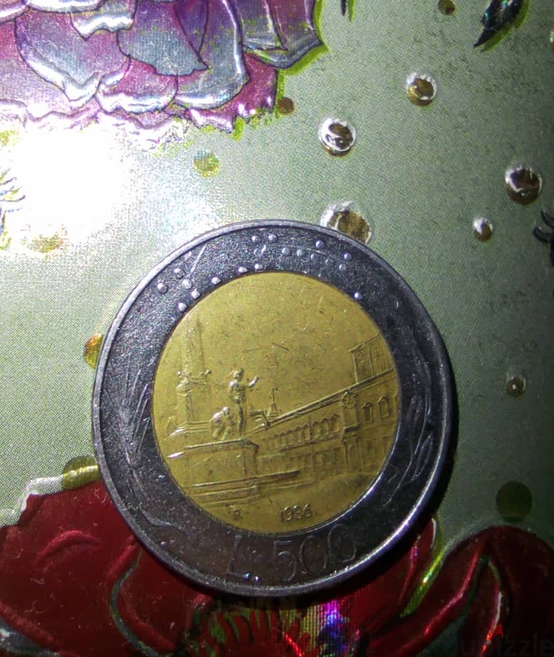 عملة معدنيّة ايطاليه بقيمة 500 ليره منذ 1986 1