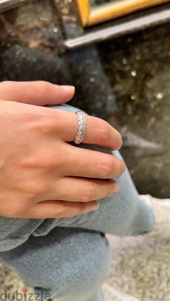 خاتم دهب ابيض فصوص الماس  White gold Diamond ring 7