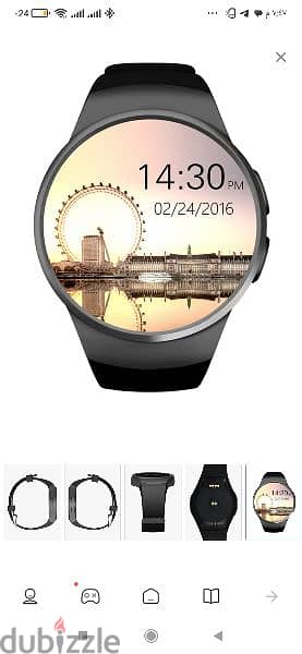 ساعة زكية smart watch kw18 خط وكارت ميموري 1