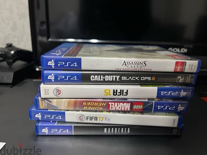 PlayStation 4, 6 games, 2 consoles بلايستيشن ٤، دراعينو ٦ العاب 1
