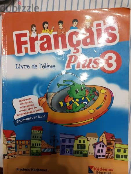 computer, French, science, and math books for grade 6 (written in) 2