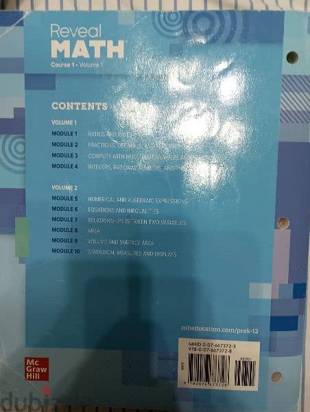computer, French, science, and math books for grade 6 (written in) 5