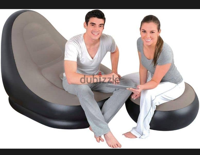 New Lounger sofa and inflatable sofa bean bag air chair with footrest 1