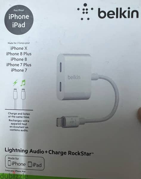 Belkin Rockstar Lightning Audio + Charge Adapter for iPhone and iPad 3