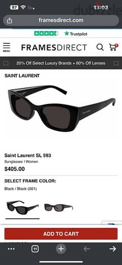 نظارة سان لوران اوريجنال sl593        saint laurent
