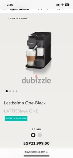 nespresso lattissima one coffee