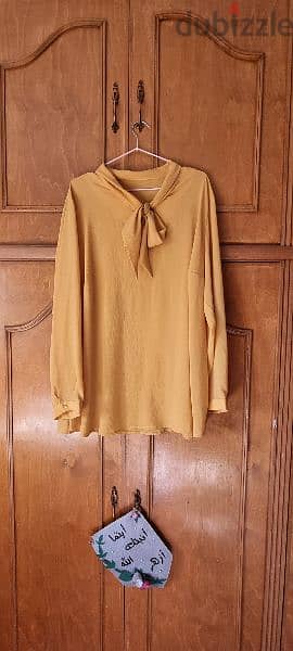 Bella Donna Mustard chiffon blouse 1