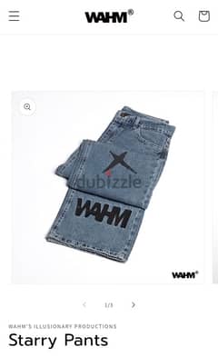 local brand Wahm starry baggy blue jeans - جينز باجي ازرق لوكال براند
