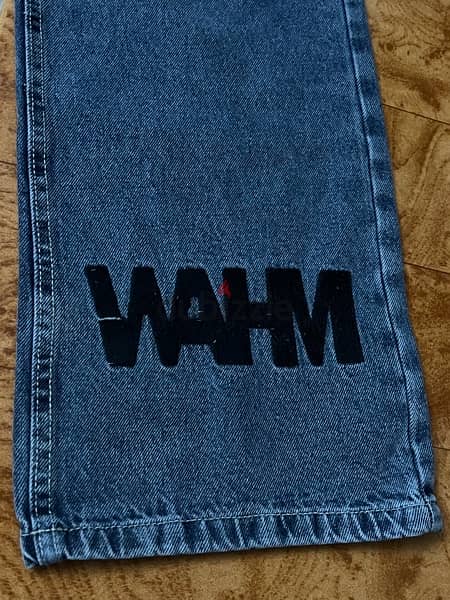 local brand Wahm starry baggy blue jeans - جينز باجي ازرق لوكال براند 3